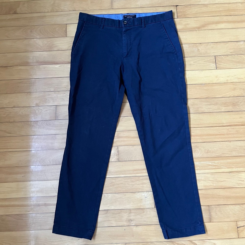 Banana Republic Mason Chino Pants Mens 32x30 Navy Blue Athletic Tapered Fit